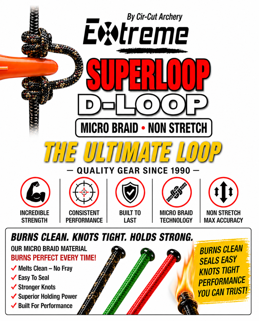 SuperLoop Bowstring D-Loop Release Cord Material 5 Foot Pack